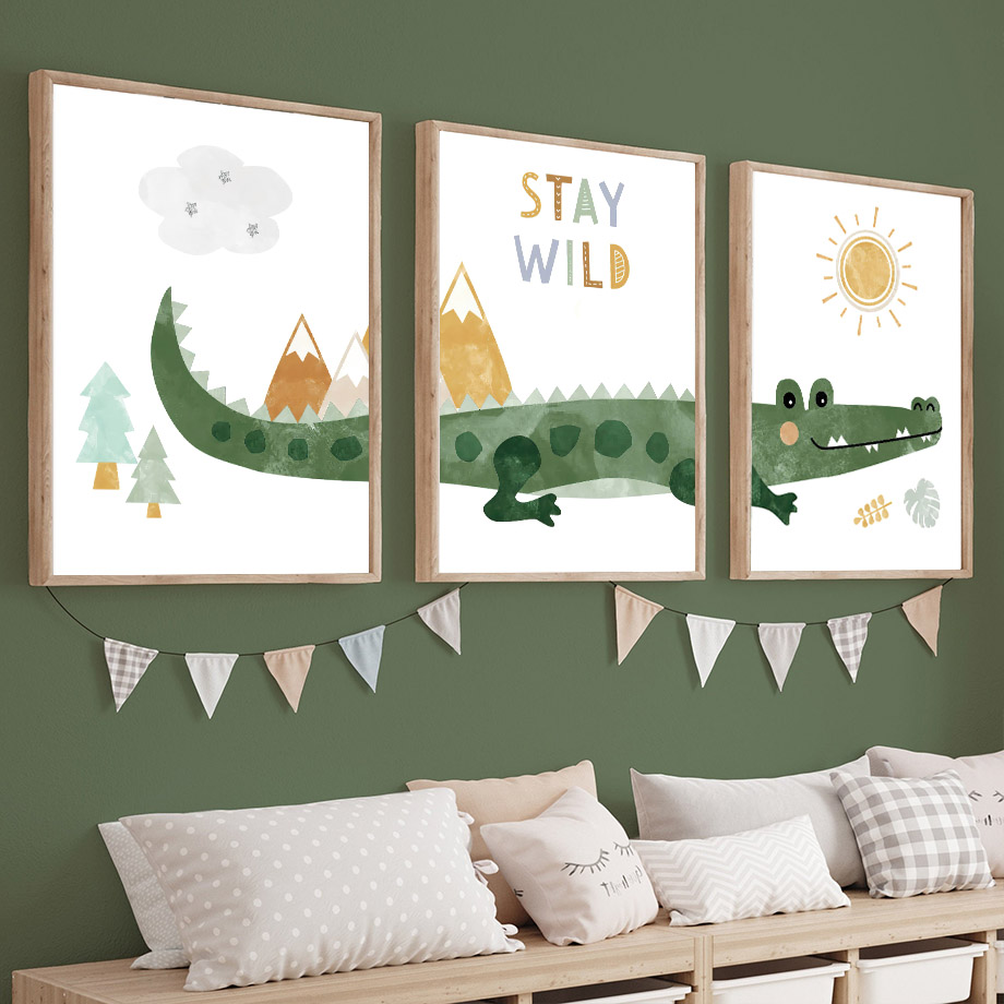 Crocodile Balloon Lion Elephan - Baby Nursery Artwork ulasan dan harga