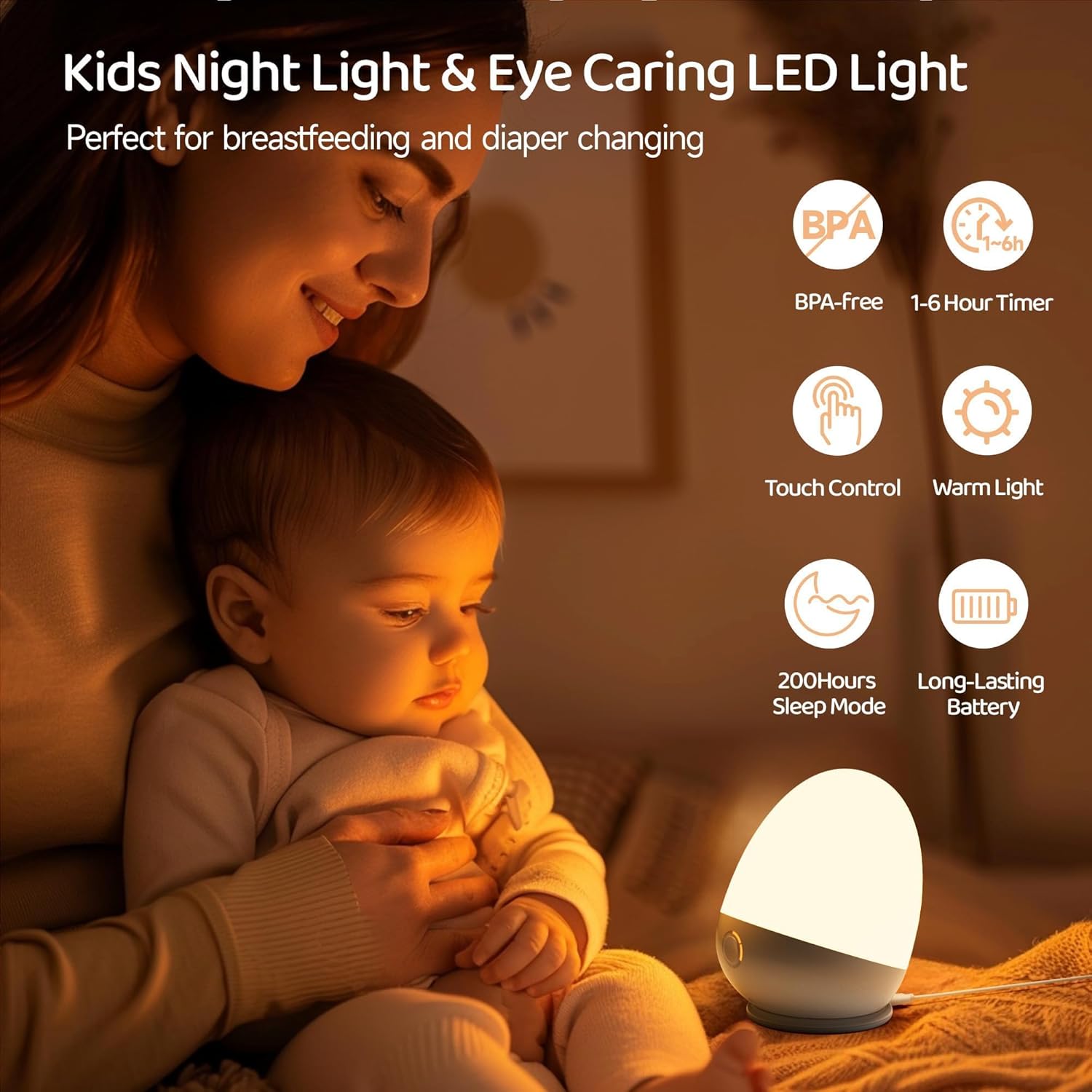 Touch Egg Night Light for Baby - Baby Nursery Colors ulasan dan harga