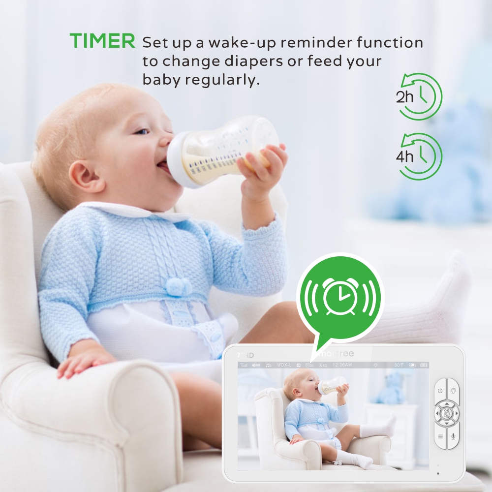 7.0 Inch HD Video Baby Monitor - Baby Monitor Split Screen ulasan dan harga