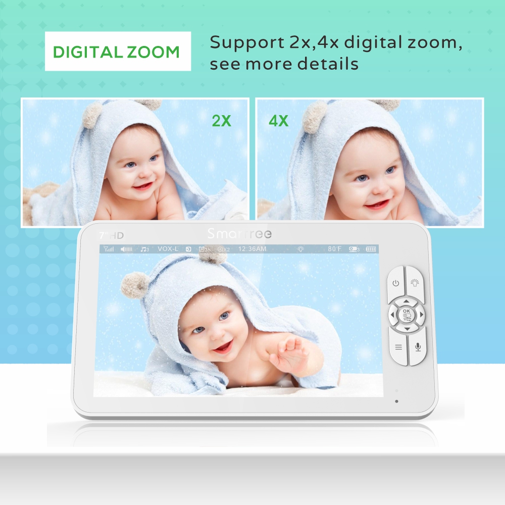 7.0 Inch HD Video Baby Monitor - Baby Monitor Split Screen ulasan dan harga