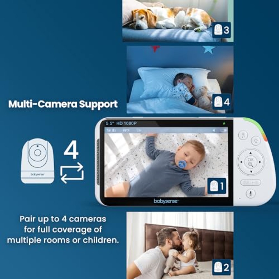 Babysense 5.5 Full-HD Split-Sc - Baby Monitor Split Screen ulasan dan harga