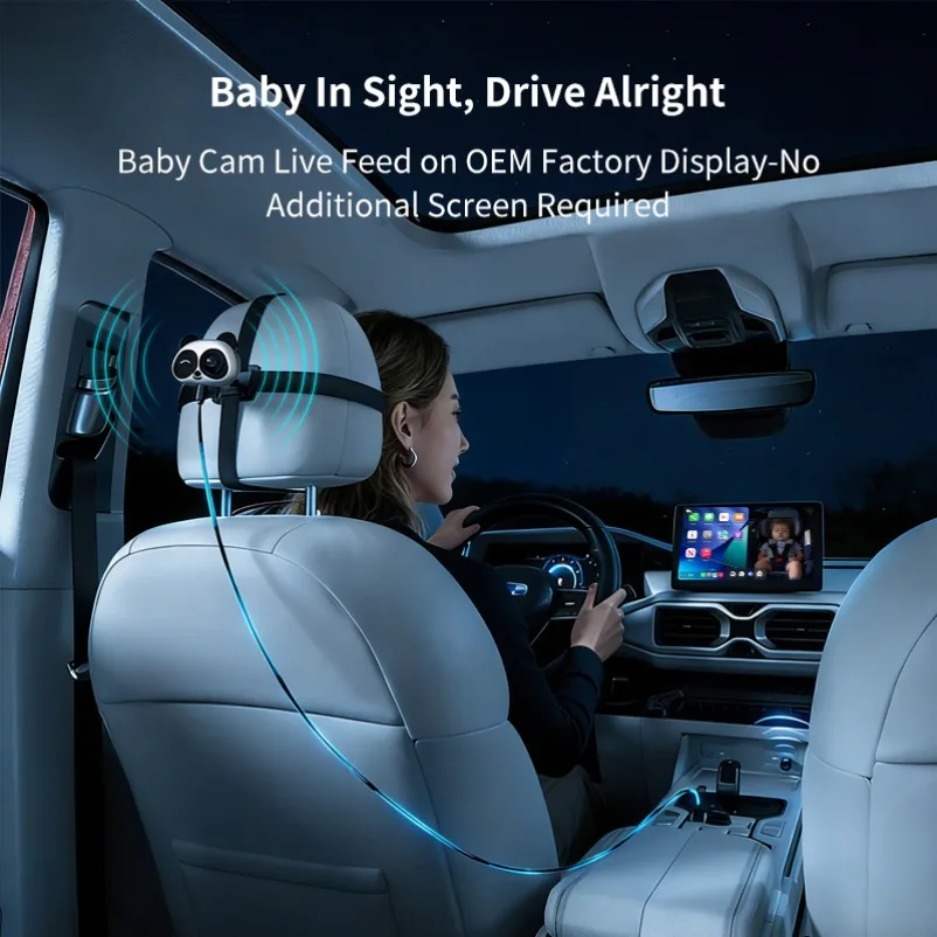 Cabin Care Wireless CarPlay Ad - Baby Monitor Split Screen ulasan dan harga