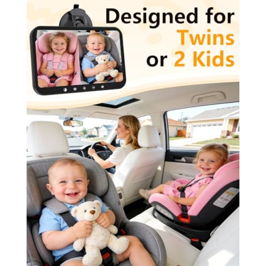 Dual Baby Car Camera for 2 : 7 - Baby Monitor Split Screen ulasan dan harga