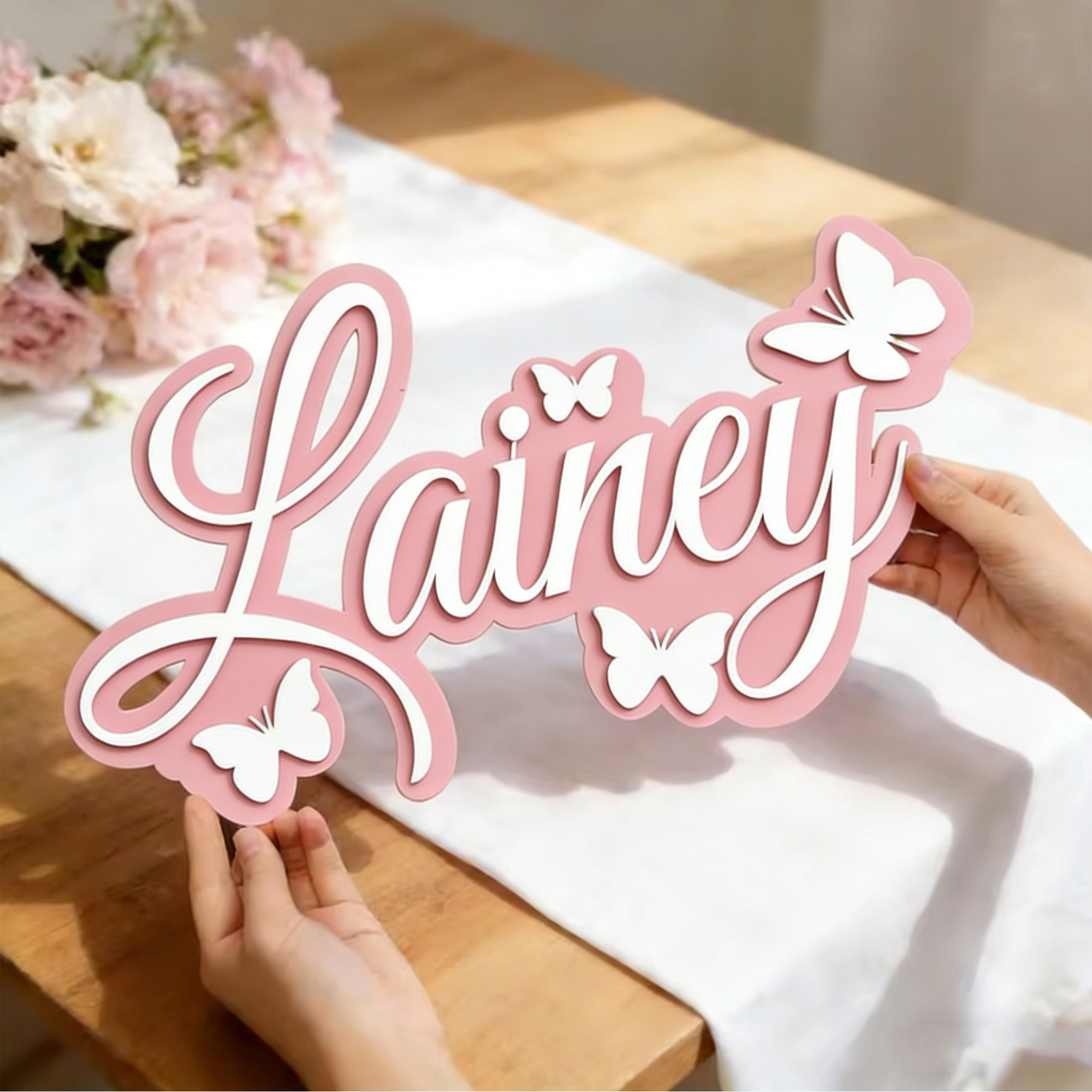 1Pc Custom Name Butterfly Styl - Baby Nursery Office ulasan dan harga