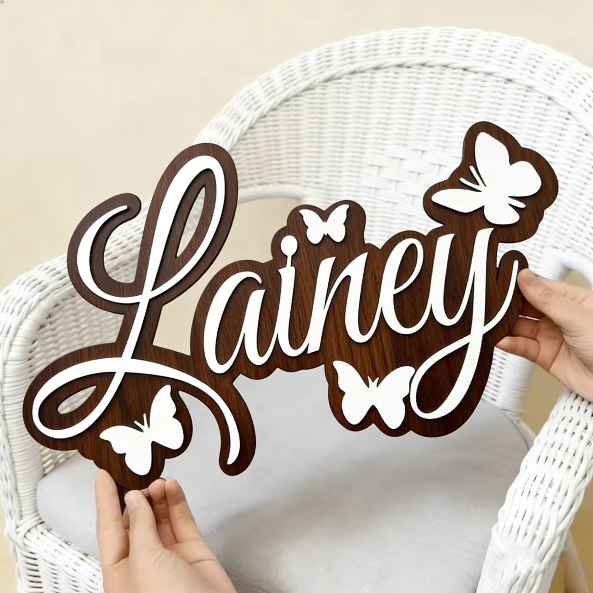 1Pc Custom Name Butterfly Styl - Baby Nursery Office ulasan dan harga