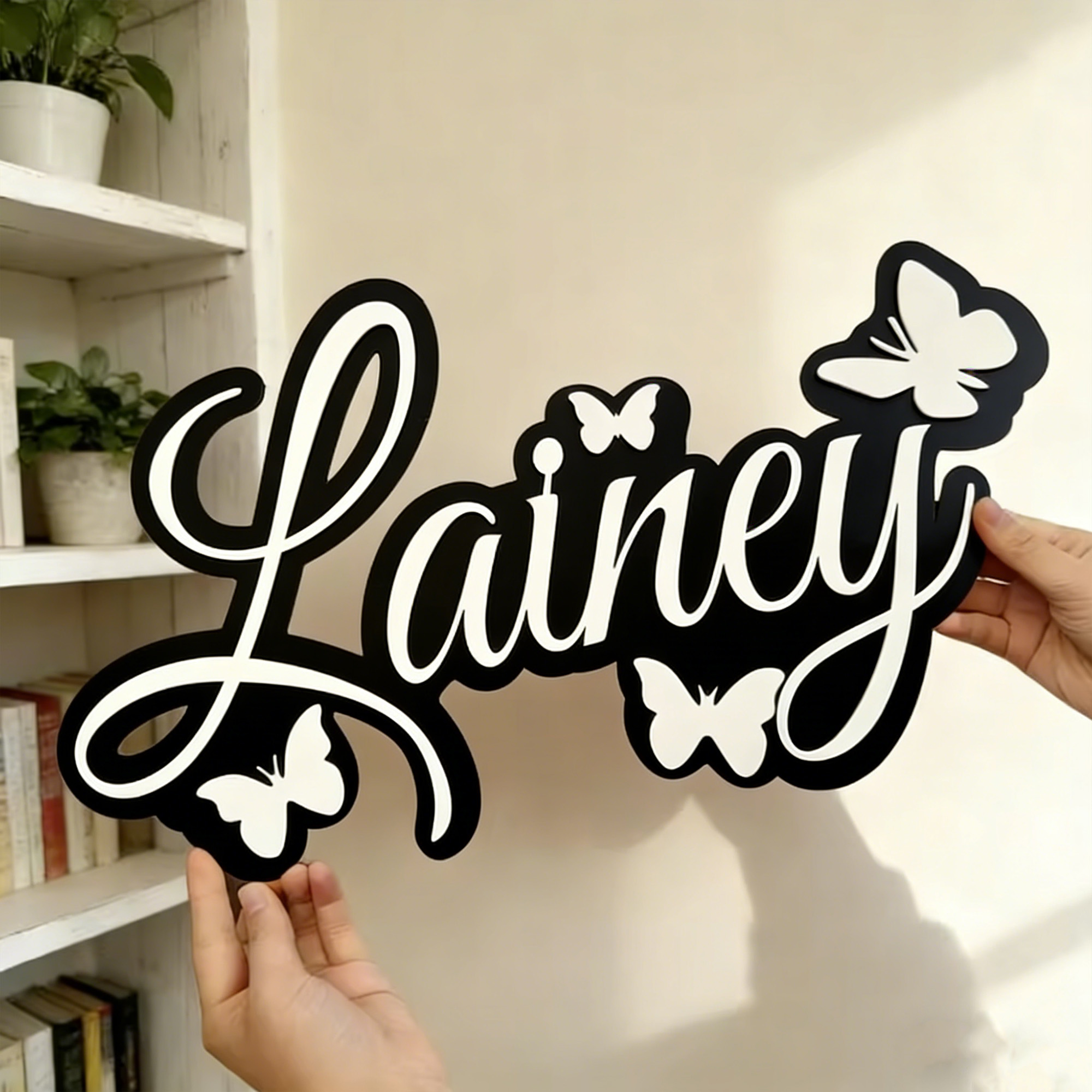 1Pc Custom Name Butterfly Styl - Baby Nursery Office ulasan dan harga