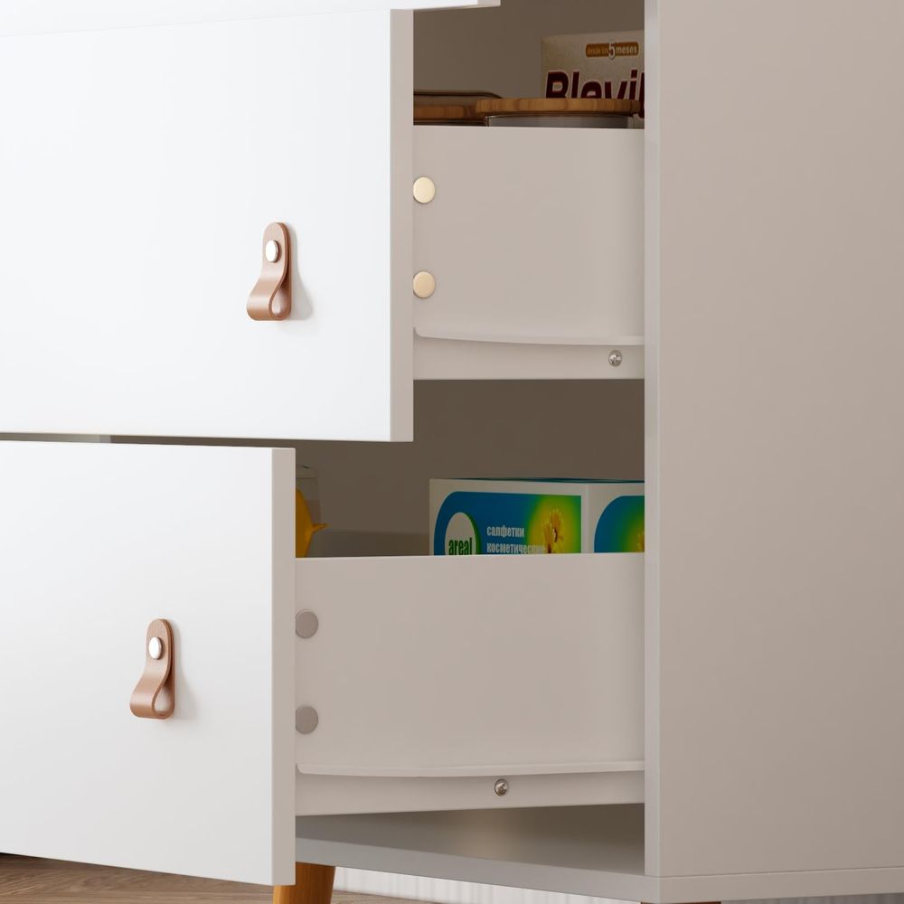 White 4-Drawer Nursery Dresser - Baby Nursery Table ulasan dan harga