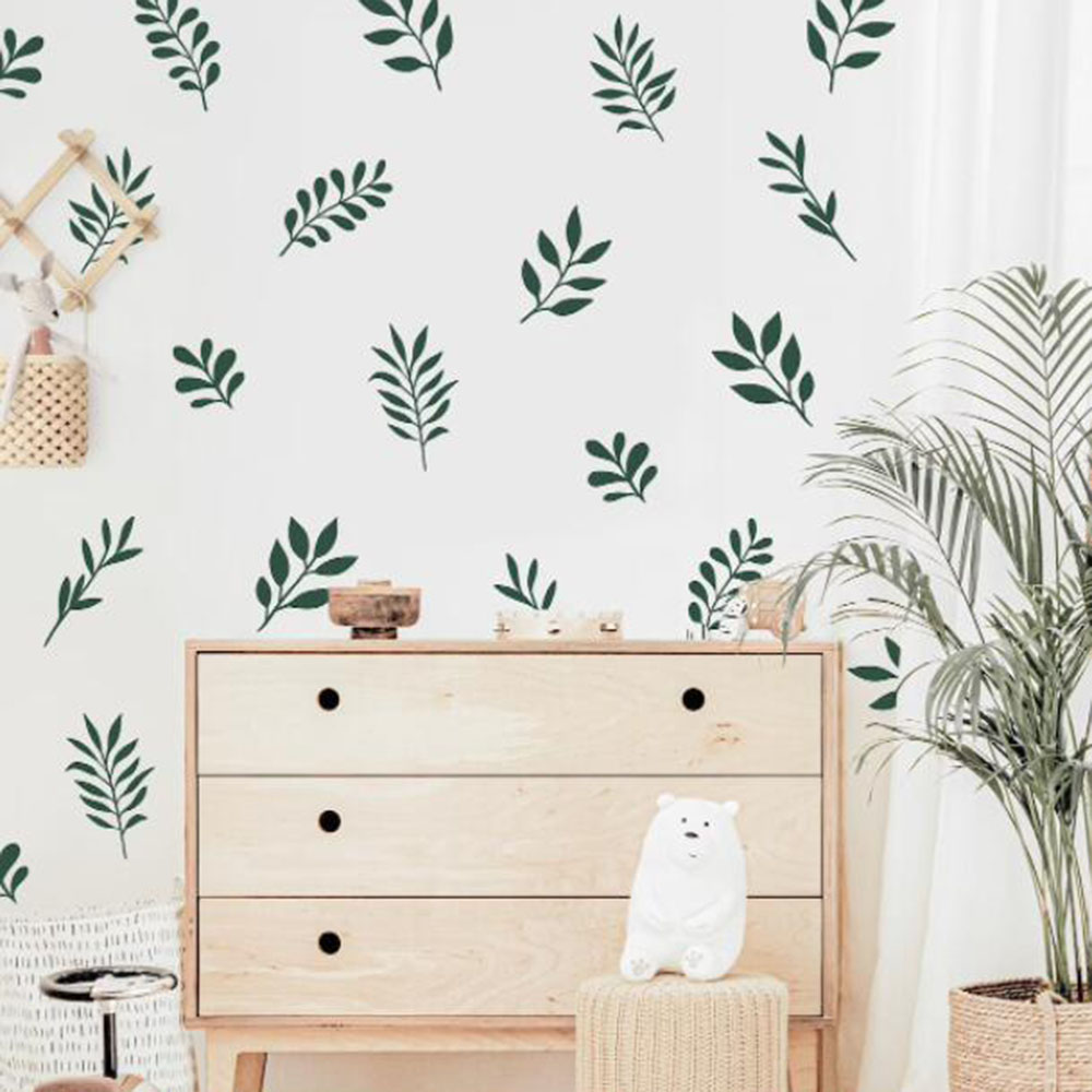 41Pcs Botanical Leaf Wall Stic - Baby Nursery Artwork ulasan dan harga