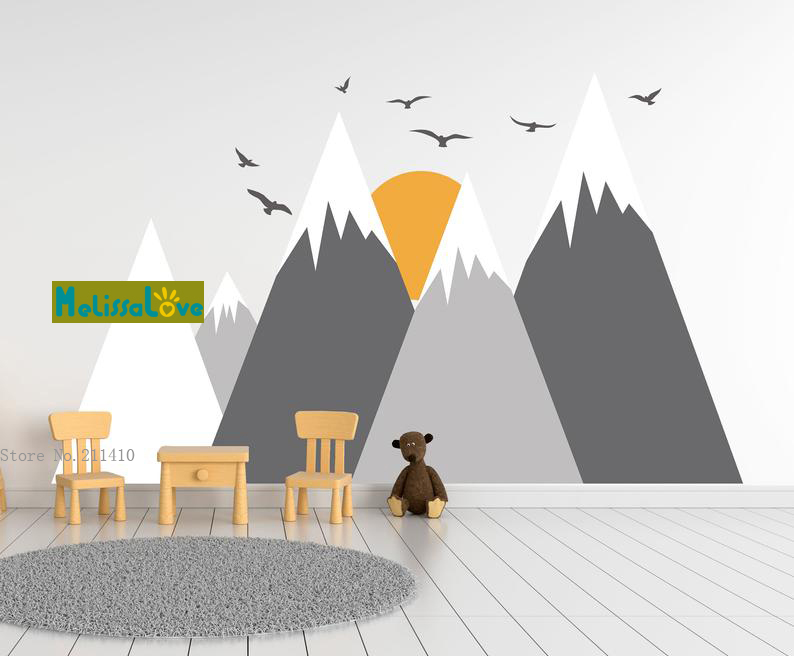 Custom Colors Mountains Wall D - Baby Nursery Colors ulasan dan harga