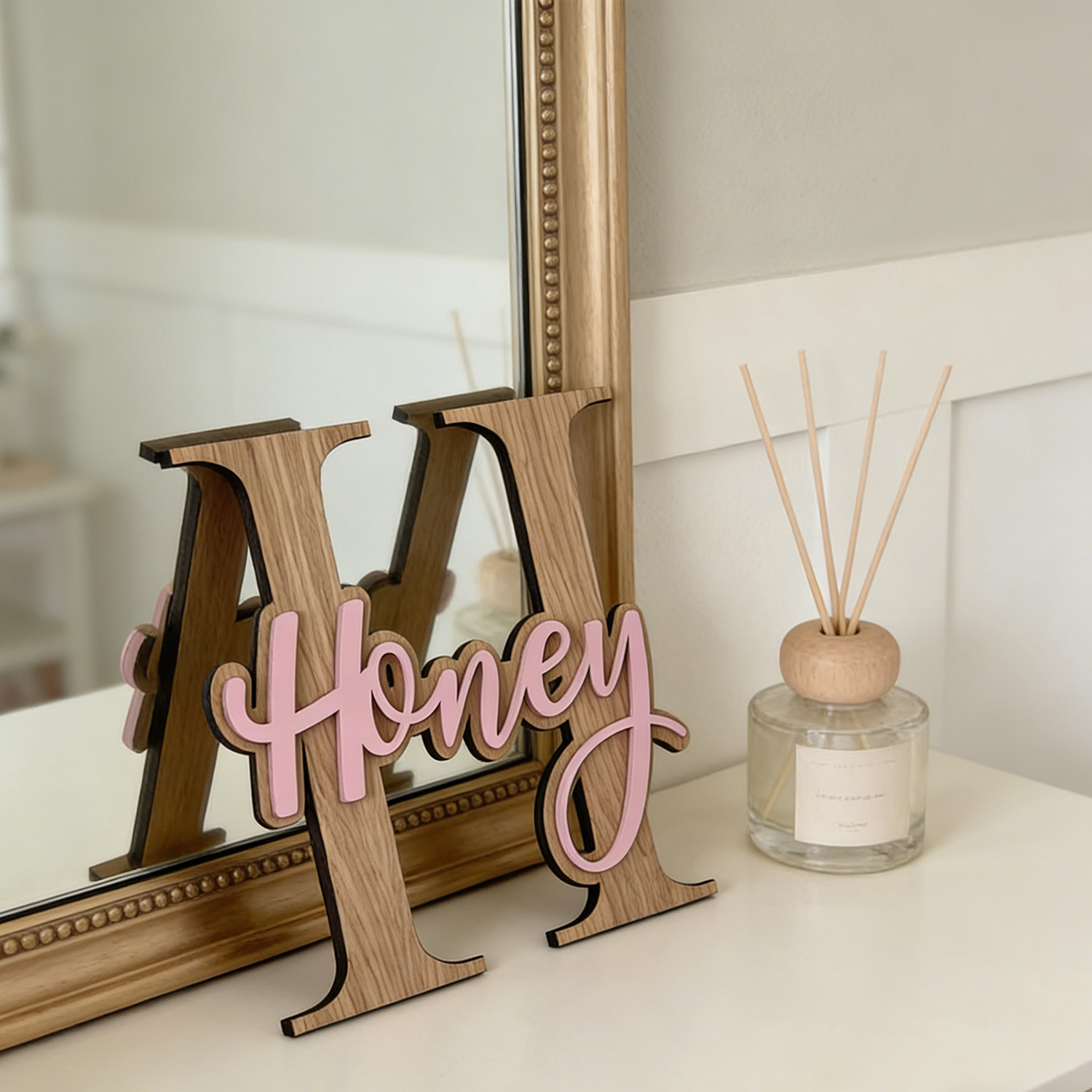 1Pc Custom Pink Alphabet Name  - Baby Nursery Office ulasan dan harga