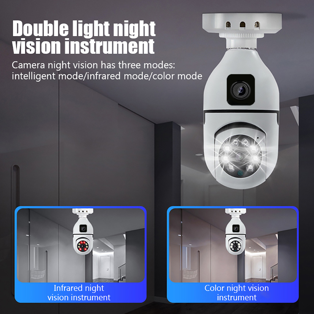 4MP V380/Yoosee Dual Lens E27  - Baby Monitor Split Screen ulasan dan harga