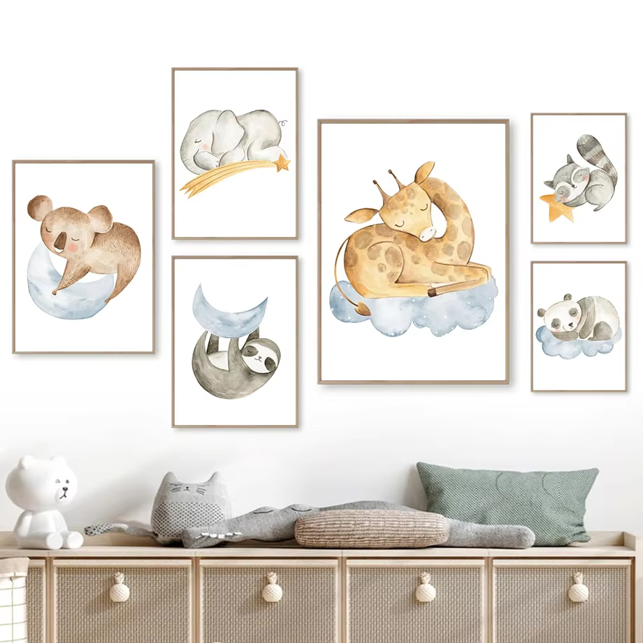 Giraffe Raccoon Panda Sloth Nu - Baby Nursery Mirror ulasan dan harga