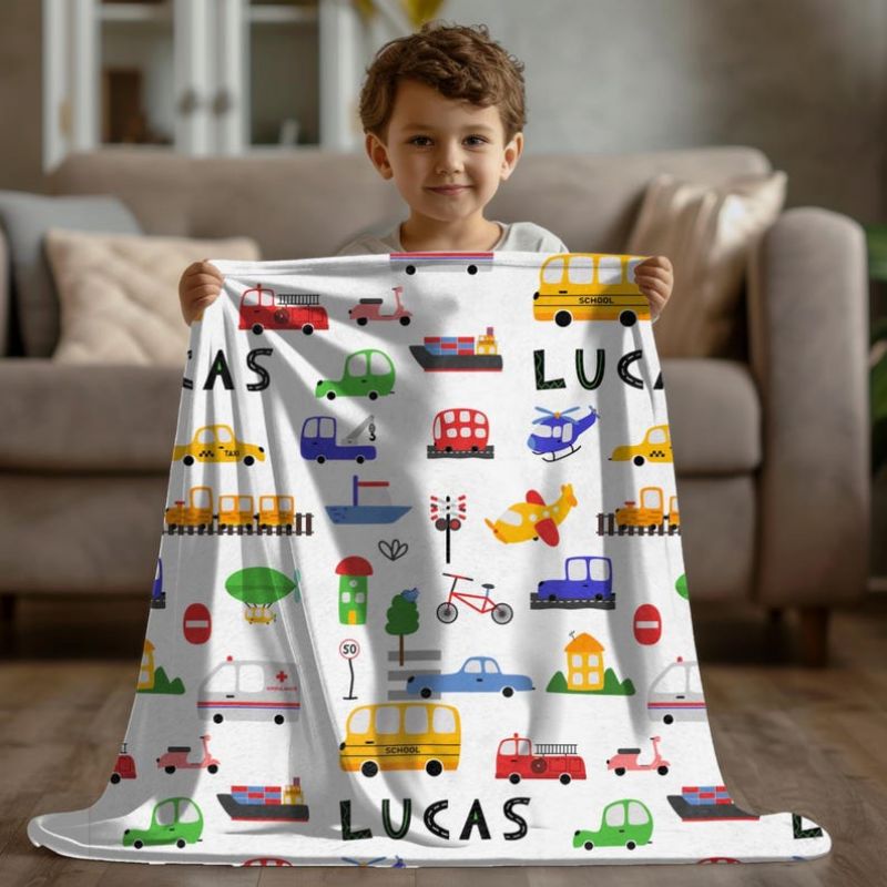 VIKAMA Cute Car Bus Flannel Bl - Baby Nursery Office ulasan dan harga