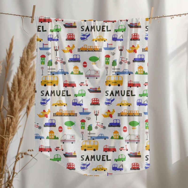 VIKAMA Cute Car Bus Flannel Bl - Baby Nursery Office ulasan dan harga