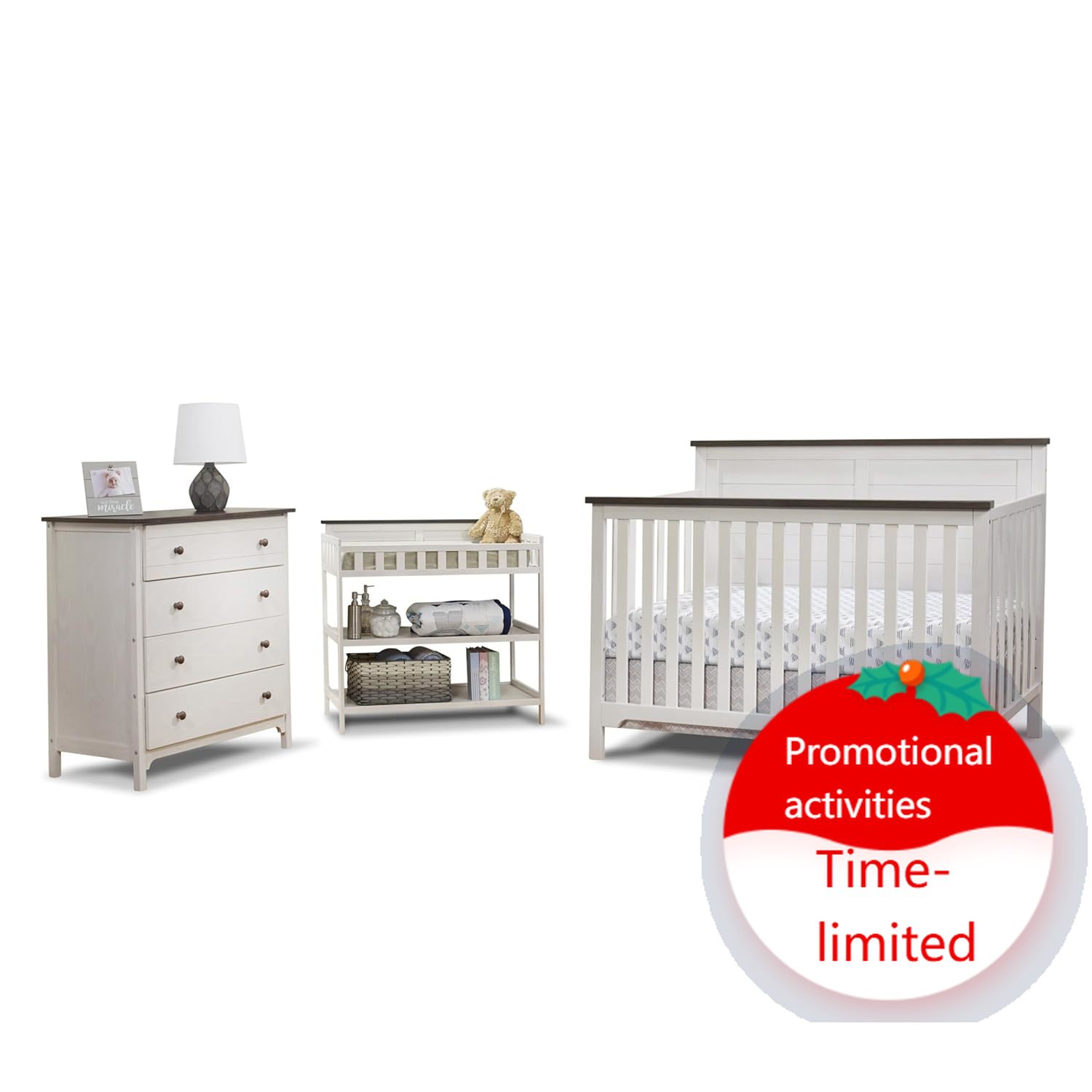 Time-limitedFurniture Farmhous - Convertible Crib Set ulasan dan harga