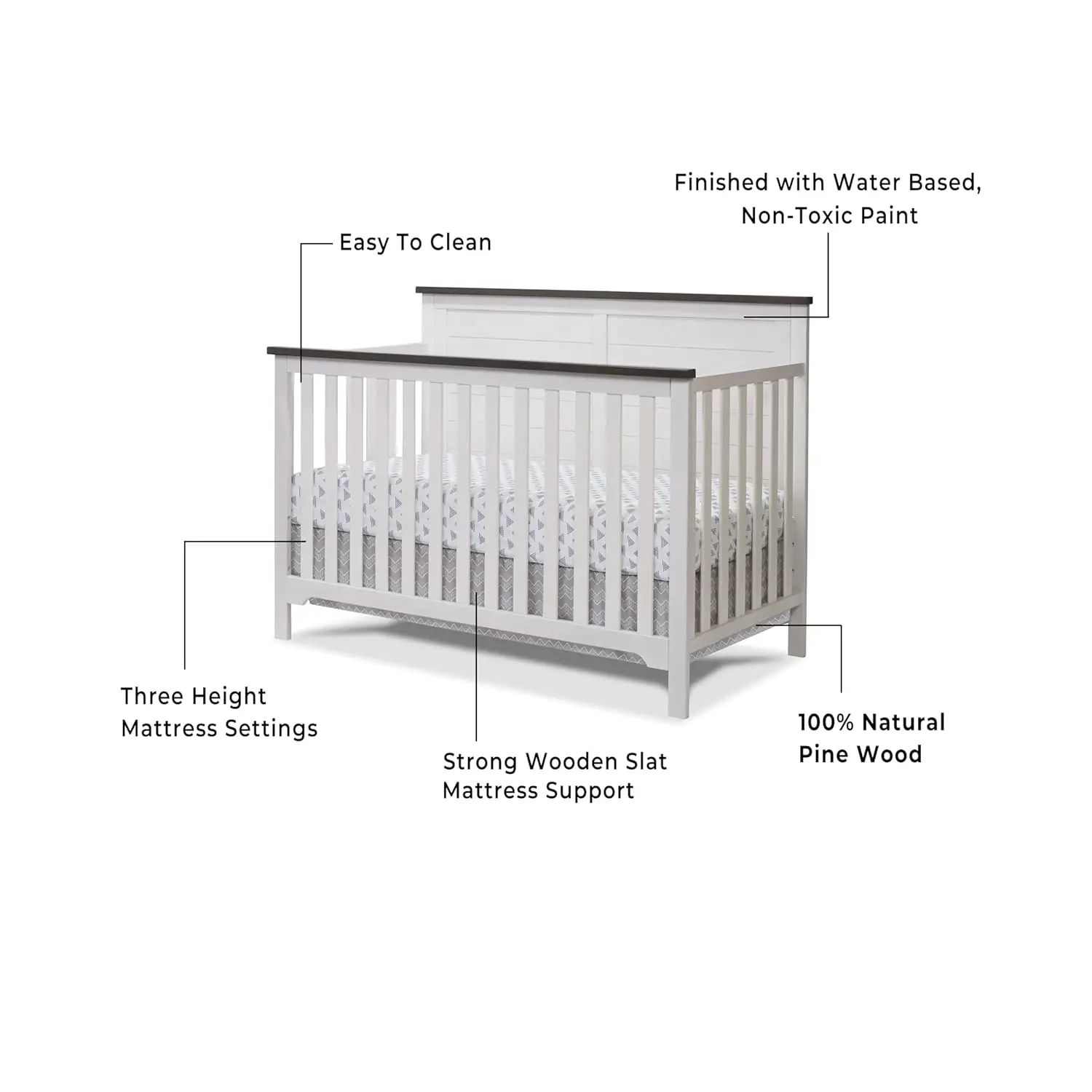 Time-limitedFurniture Farmhous - Convertible Crib Set ulasan dan harga