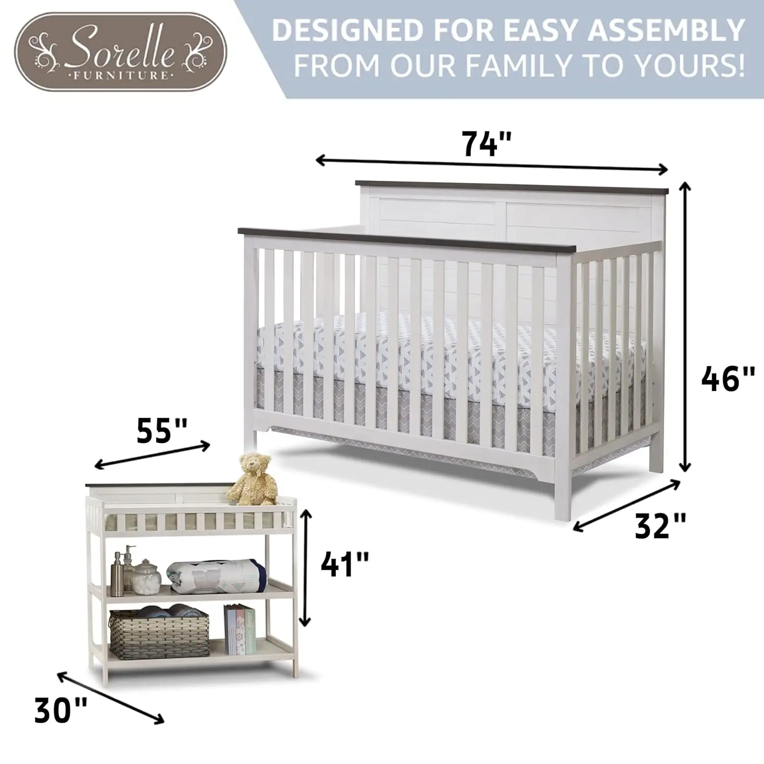 Time-limitedFurniture Farmhous - Convertible Crib Set ulasan dan harga