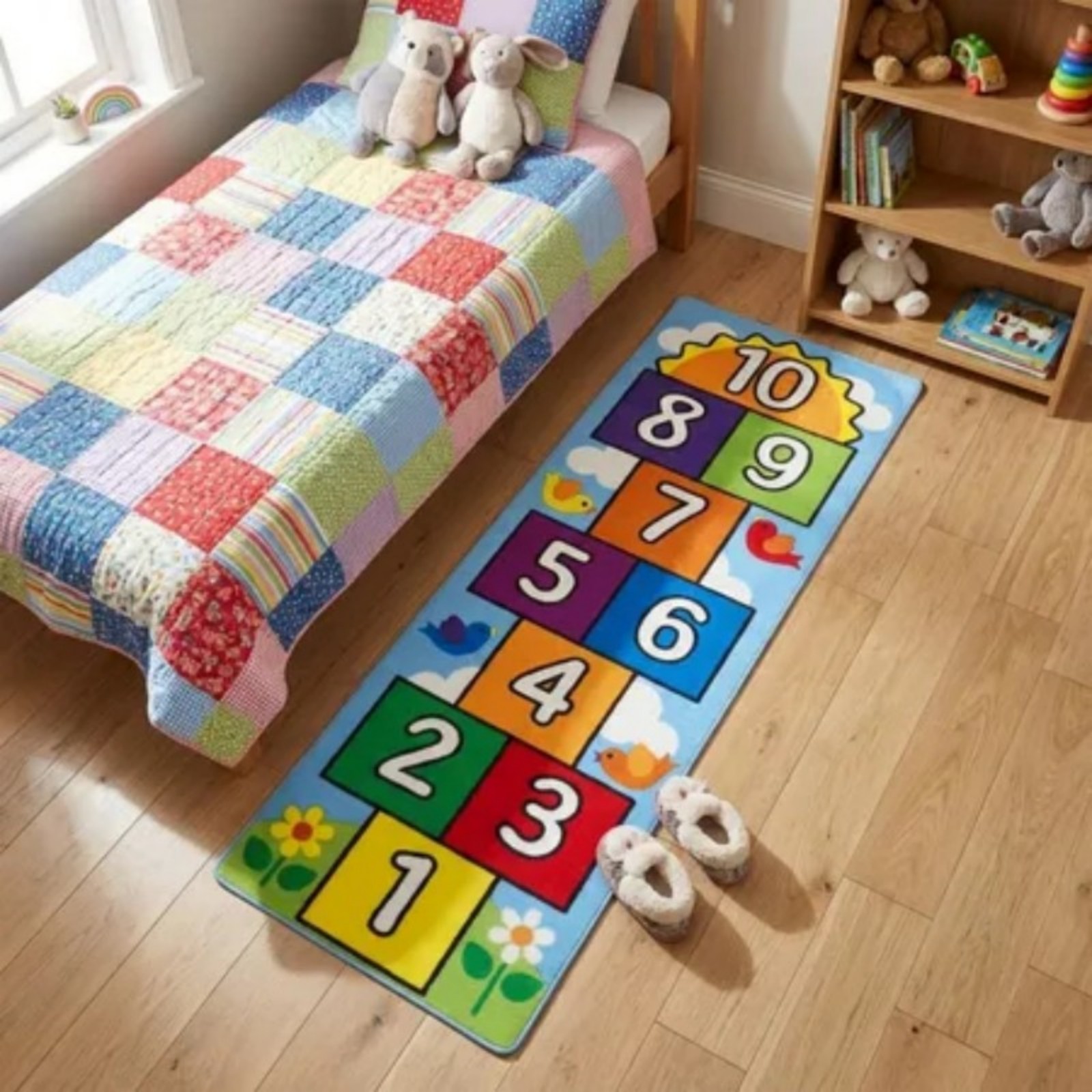 4x6 Cute hopscotch Nursery Rug - Soft Rug Nursery ulasan dan harga