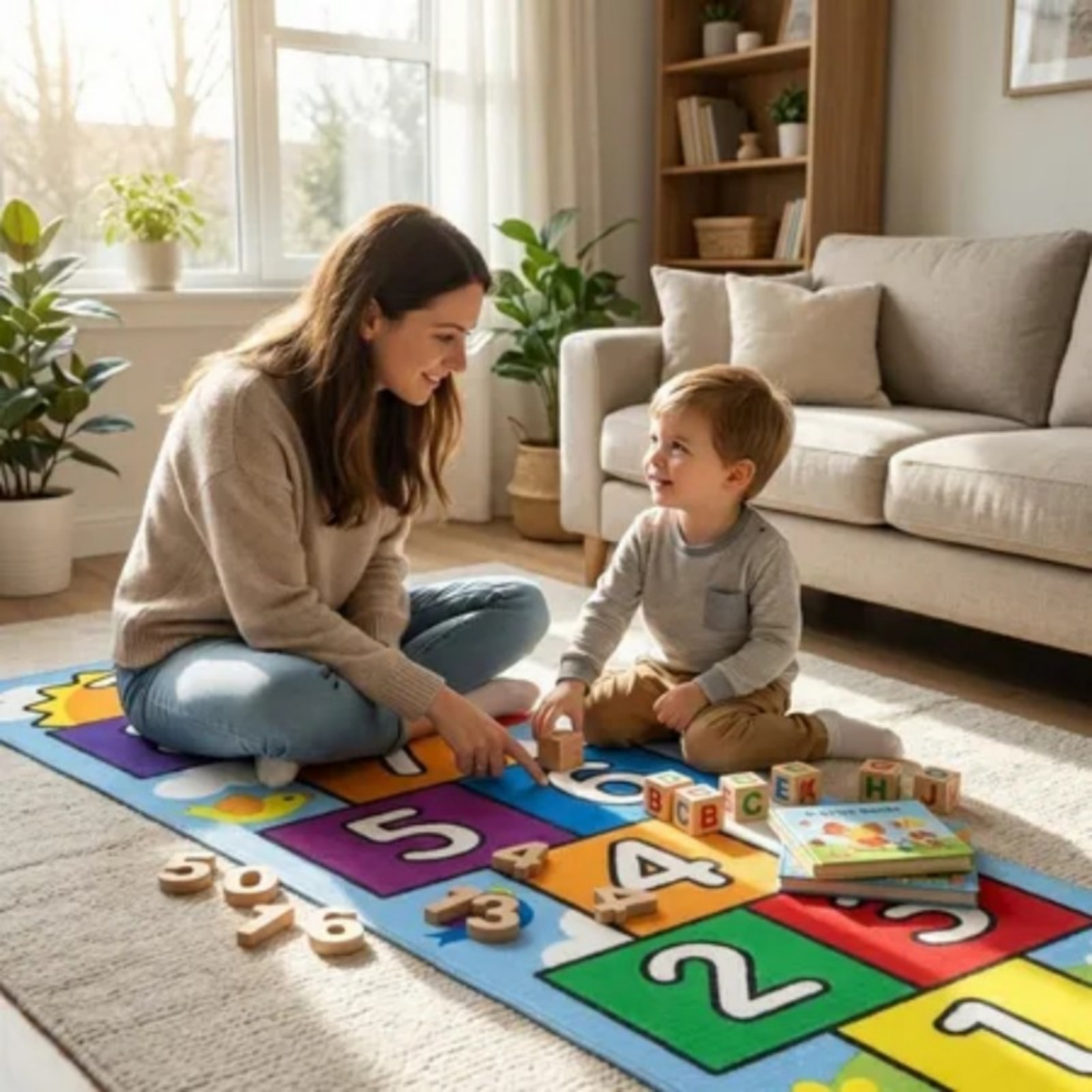 4x6 Cute hopscotch Nursery Rug - Soft Rug Nursery ulasan dan harga