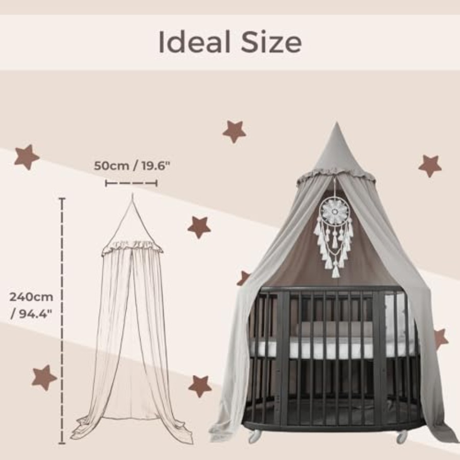 Bed Canopy with Ruffles Lace F - Baby Nursery Colors ulasan dan harga