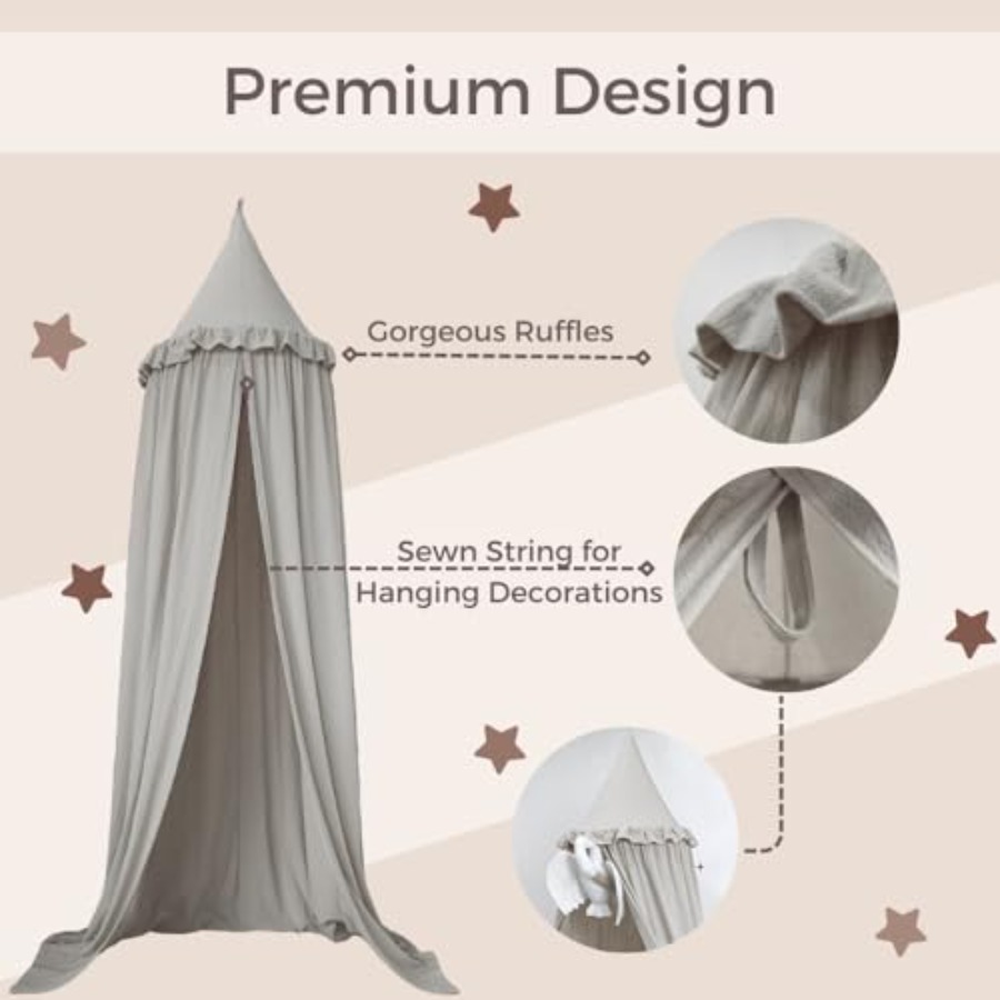 Bed Canopy with Ruffles Lace F - Baby Nursery Colors ulasan dan harga