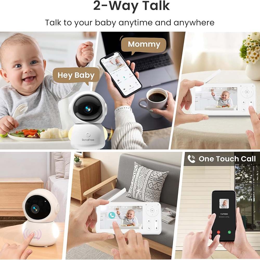 2K Baby Monitor with 2 Cameras - Baby Monitor Split Screen ulasan dan harga