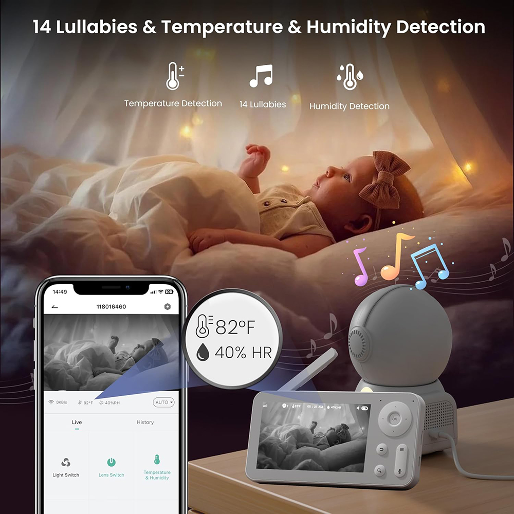 2K Baby Monitor with 2 Cameras - Baby Monitor Split Screen ulasan dan harga