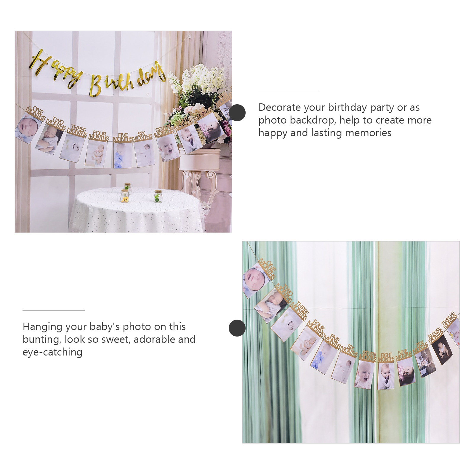 1Set Baby Photo Frame Bunting  - Photo Frame Baby ulasan dan harga