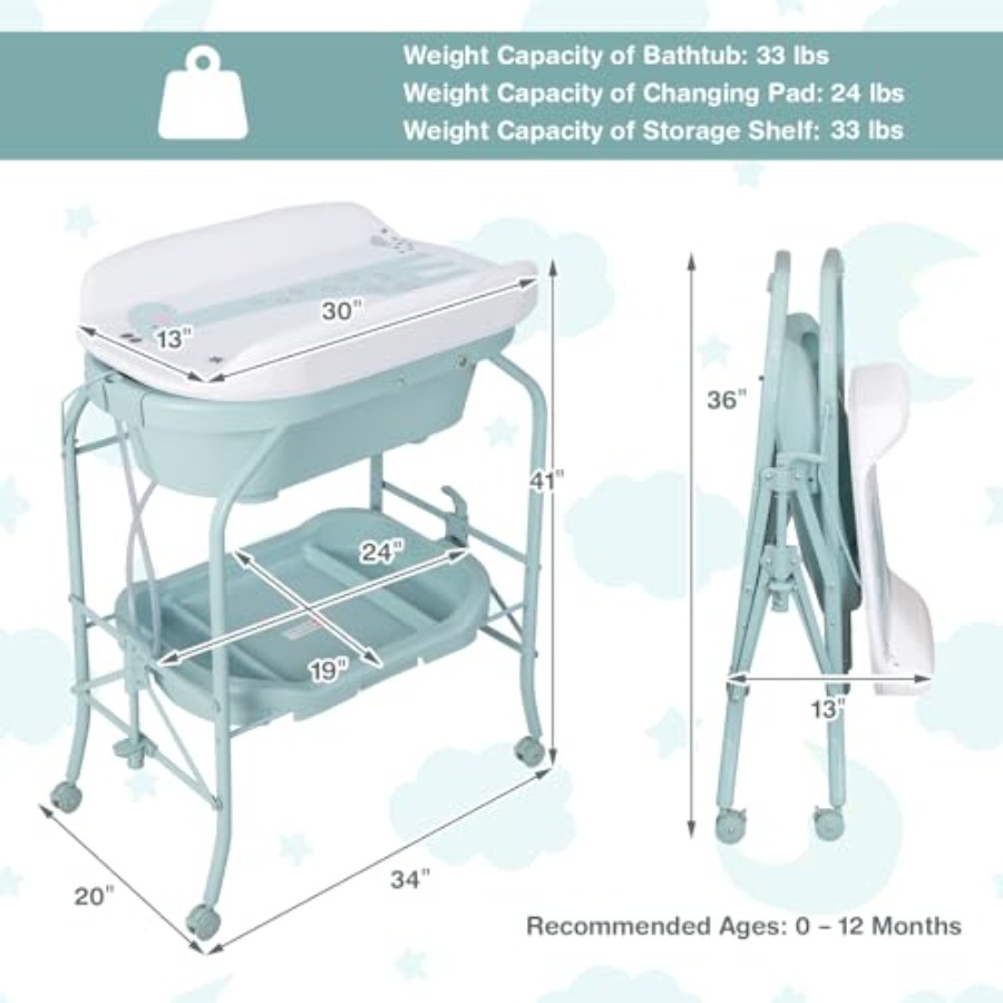 2-in-1 Foldable Baby Bathtub C - Baby Nursery Table ulasan dan harga
