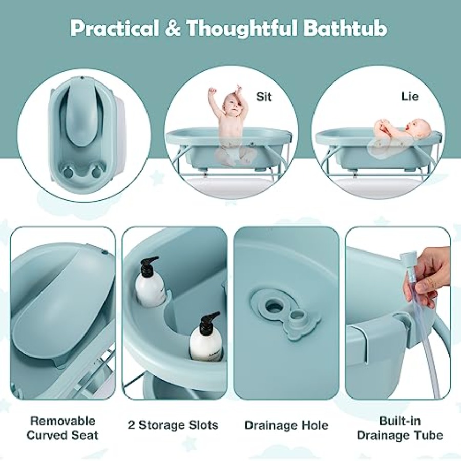 2-in-1 Foldable Baby Bathtub C - Baby Nursery Table ulasan dan harga