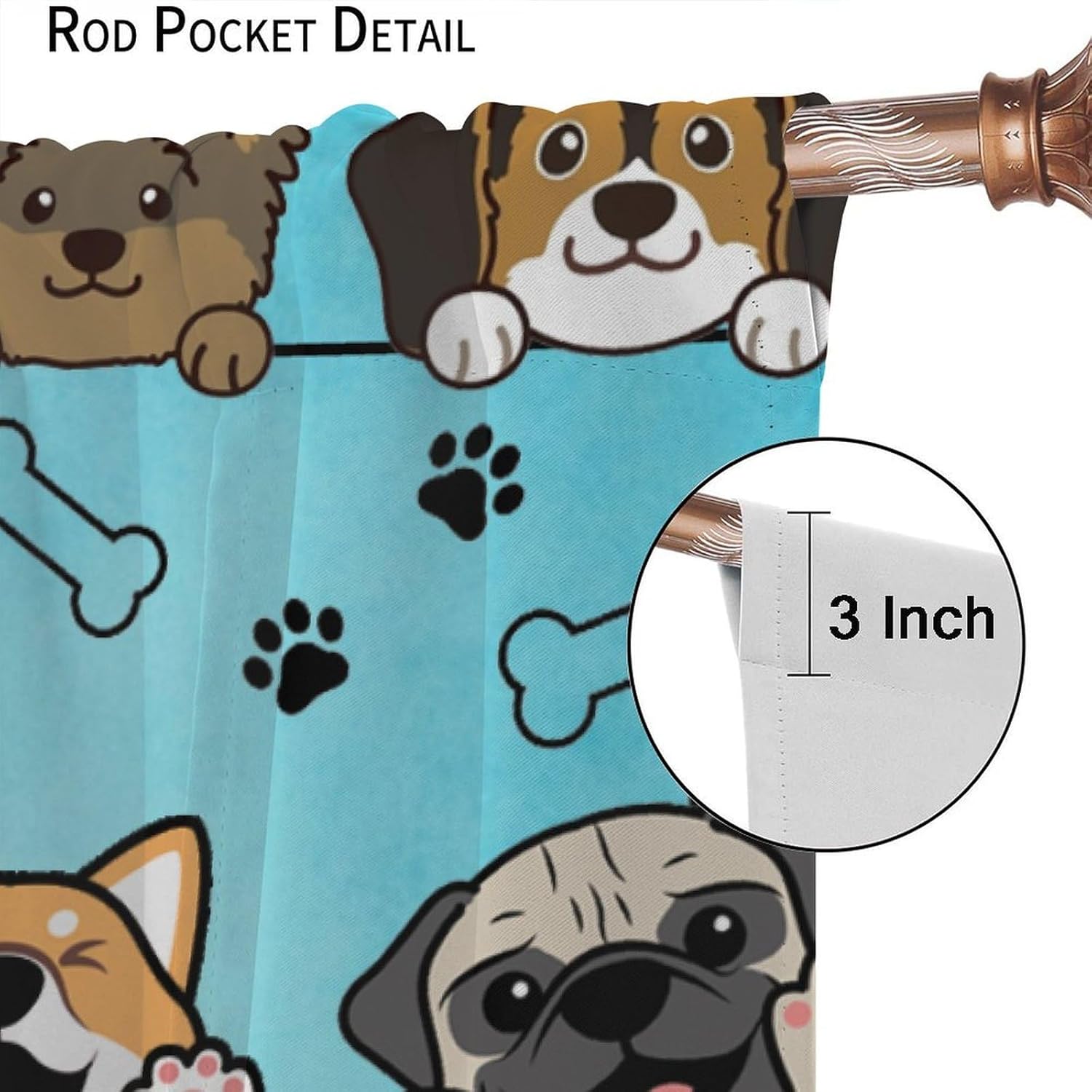 Cute Dog Curtains for Kids Gir - Baby Nursery Office ulasan dan harga