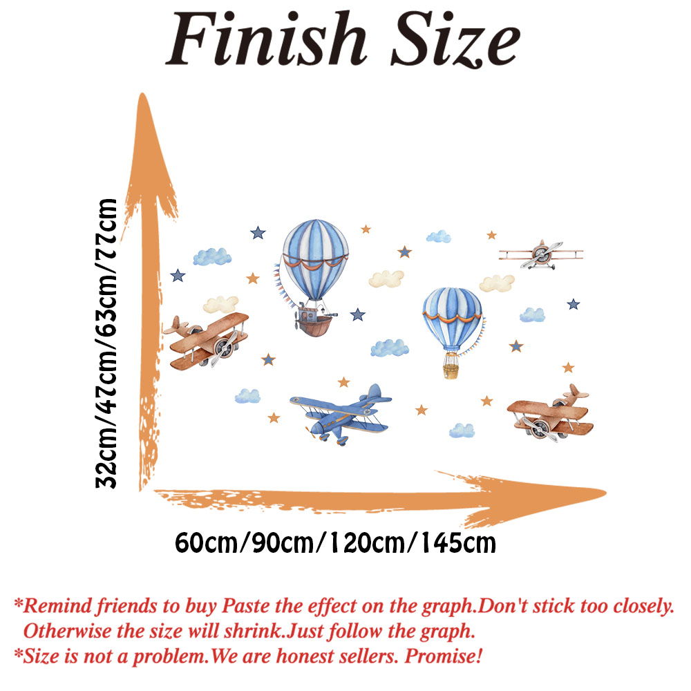 Cartoon Airplanes Hot Airballo - Baby Nursery Artwork ulasan dan harga
